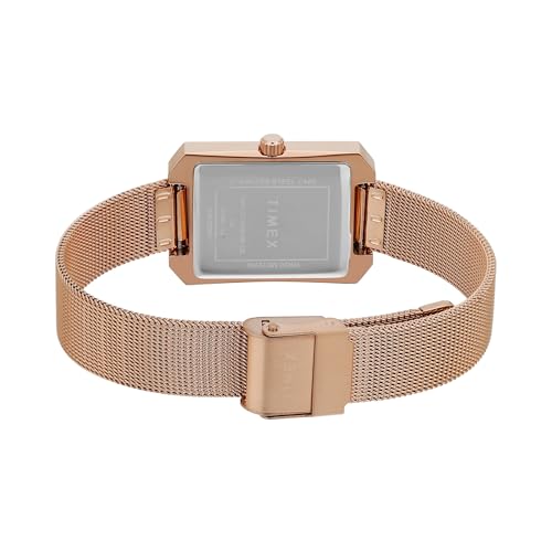 TIMEX Analog Watch for Women with Rose Gold Dial & Rose Gold Stainless Steel Bracelet Band - Water Resistant Women's Wrist Watches -TWEL233SMU02