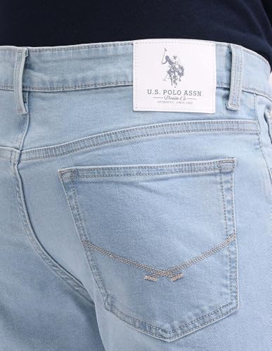 U.S. Polo Assn. Denim Co. Men's Brandon Slim Tapered Fit Blue Jeans (UDJEN1252_Light Wash_36)