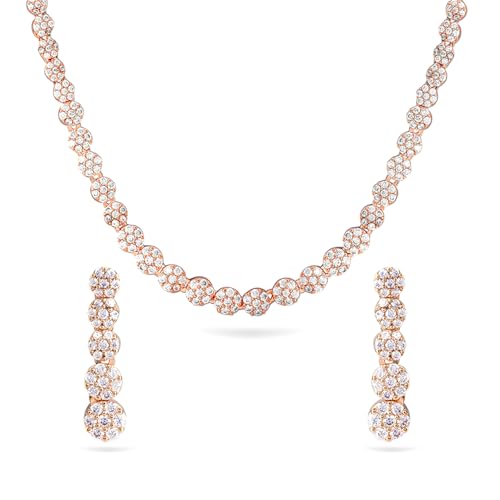 Rubans 22K Gold Polish AD Necklace set For Women