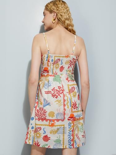 Max Women's Cotton Blend A-Line Midi Dress (SICILY01_Peach