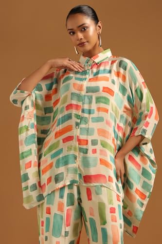 Soch Womens Multicolour Crepe Abstract Kaftan Suit