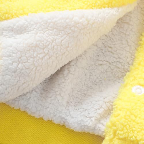 Hopscotch Girls Yellow Full Sleeves Floral Applique Fleece Bomber Jacket For Age (4-5 Years)