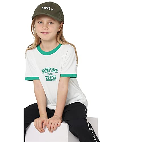 ONLY Embroidered Cotton Round Neck Girls T-Shirt (Size_11,Grey)