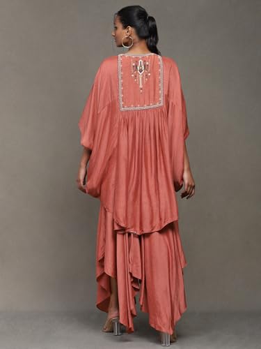 Ritu Kumar Rust Solid Silk Kurta with Palazzo