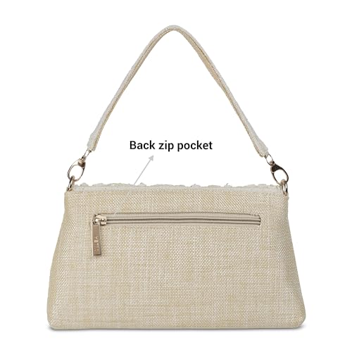 Metro Women's Gold Embellished Flap Clutch(38-163)