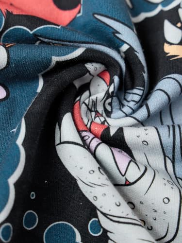The Souled Store Looney Tunes: Chaotic Men and Boys Short Sleeves Round Neck Black Graphic Printed Casual Lightweight Drop Shoulder Streetwear Trendy Cotton Oversized T-Shirt