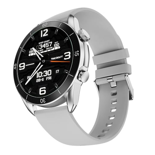 Fire-Boltt Legacy Luxury Smart Watch with 1.43” Super AMOLED, Bluetooth Calling, Wireless Charging, Voice Assistant, 110+ Sports Modes & Health Tracking, Smart Watch for Man & Woman– Grey S