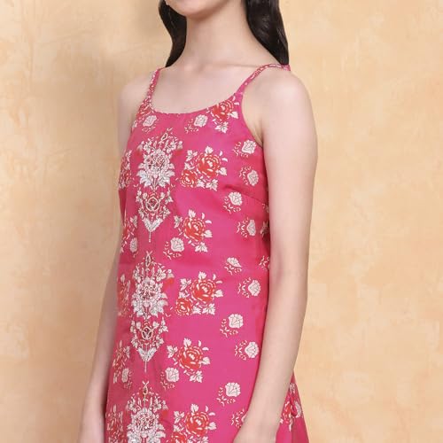 Biba Girl's Viscose Blend Kurta Set (KWSNKIS6315SS25PNK_Pink