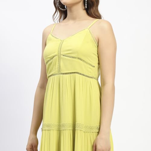 Madame Green Cotton Tiered Cami Dress
