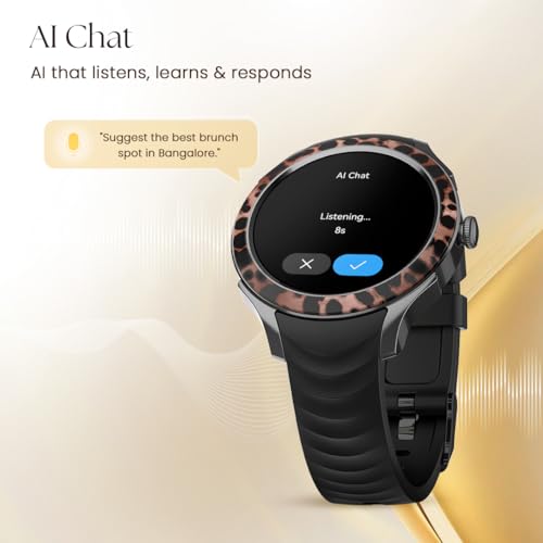 Fastrack Ella Women Smartwatch with 1.2" inch AMOLED Display,Patterned Bezel,AI Watchface & AI Chat,Functional Crown,24/7 Health Suite,BT Calling,SpO2,HRM,IP68, Multiple Menu Styles,Games - Dark Wine