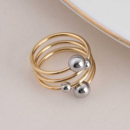 PALMONAS Spring Ball Adjustable Ring for Women - Gift for Girls & Women, Women's Jewellery | Waterproof & Anti Tarnish Rings