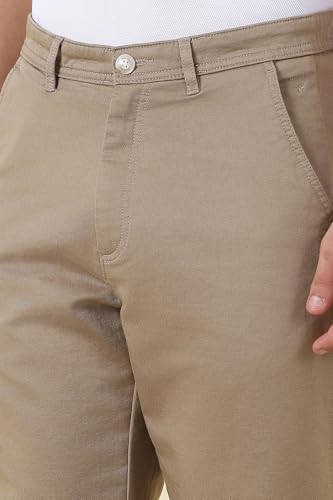 Men Brown Solid Casual Trousers