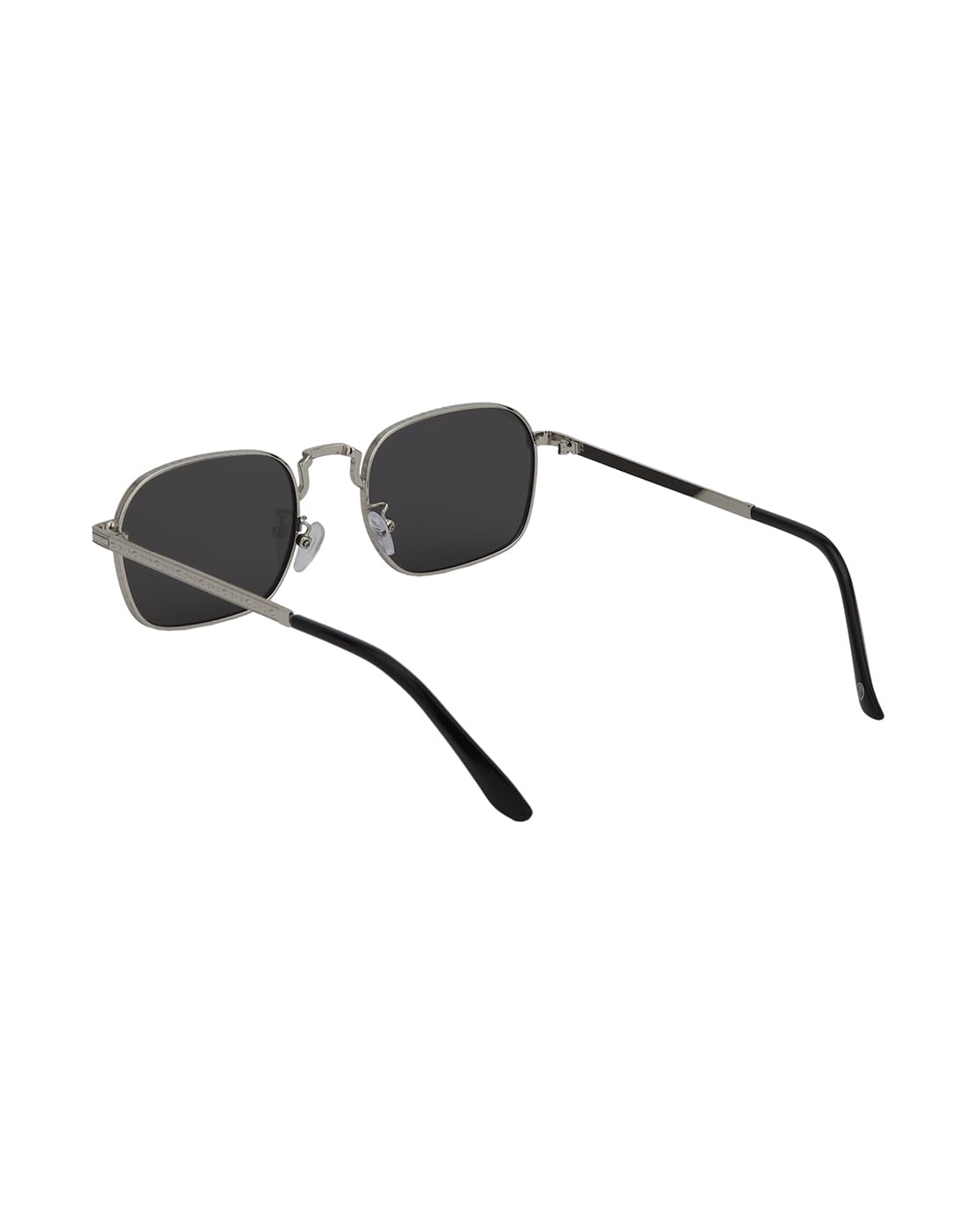 Carlton London Silver with Black Toned UV Protected Lens Rectangle Sunglass for unisex
