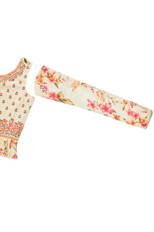 Soch Womens Off White Georgette Gown With Floral Print And Embroidery