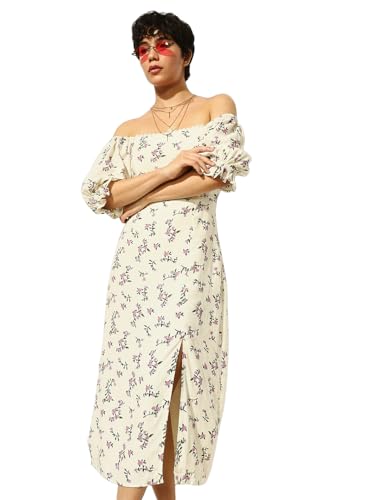 ONLY Women's Fit and Flare White Dress