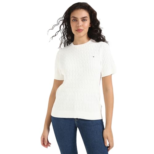 Tommy Hilfiger Womens White Color Sweater (M)