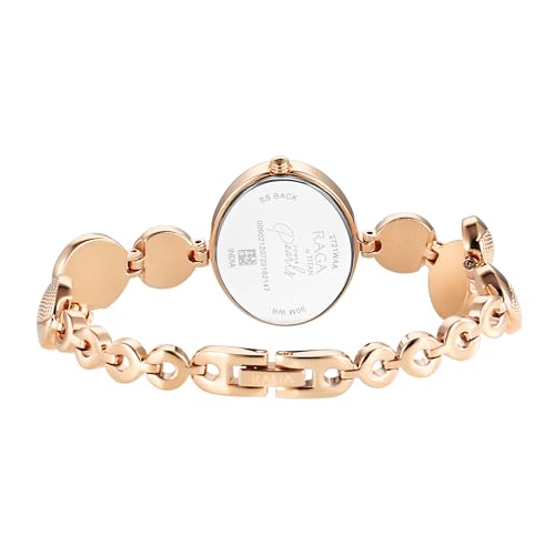Titan Raga Power Pearls Quartz Analog Mother of Pearl Dial Metal Strap Watch for Women-NS2721WM01F