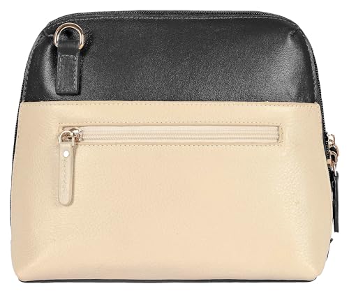 eske Mini Shoulder Bag for Women | Vegan Leather Sling Crossbody | Adjustable Strap | 2 Zip Pockets | 1 Slip Pocket | Lightweight Small Purse for Daily, Travel & Casual Use (Black Vanilla)