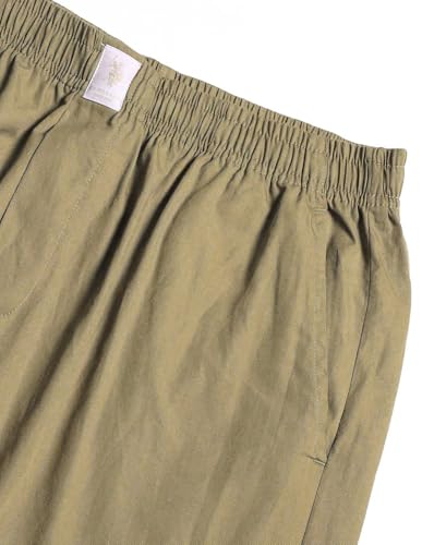U.S. Polo ASSN. Mens Solid Cotton SS005 Sleep Sets(White|Khaki M
