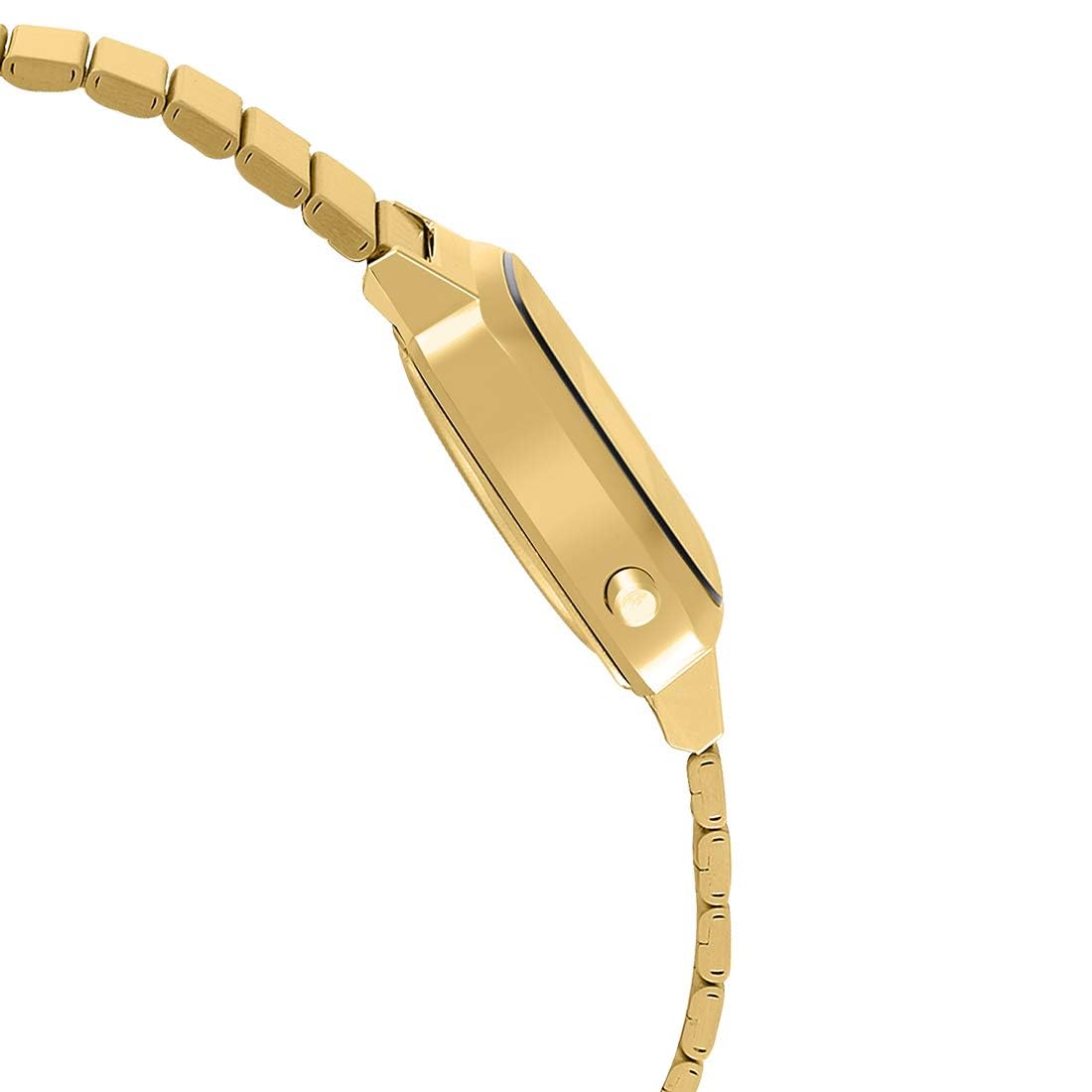 Casio Vintage LA670WGA-1DF Black Digital Dial Gold Stainless Steel Band D124