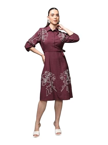 Kazo Abbey Midi Dress (Wine_M)