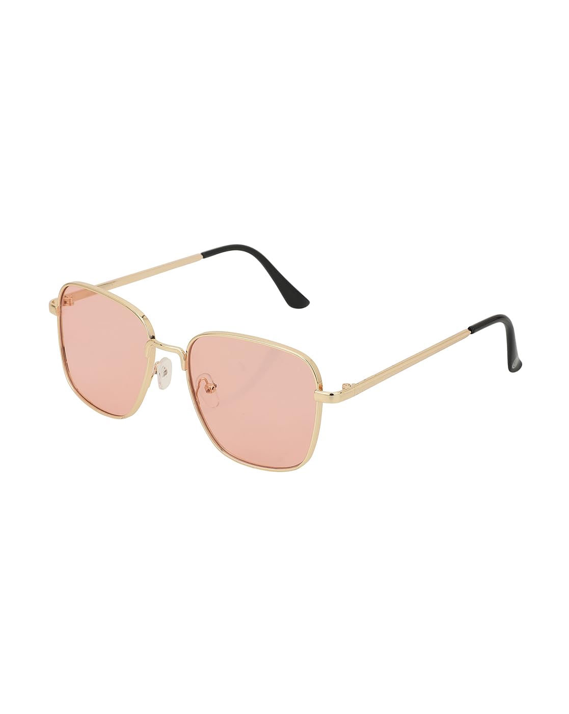 Carlton London Gold with Black toned and Pink UV Protected Lens Square Sunglass for Women