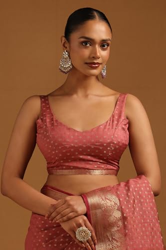 Soch Womens Onion Pink Art Silk Geometric Zari Woven Saree