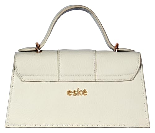 eske Eloise Genuine Leather Womens Satchel (Vanilla)