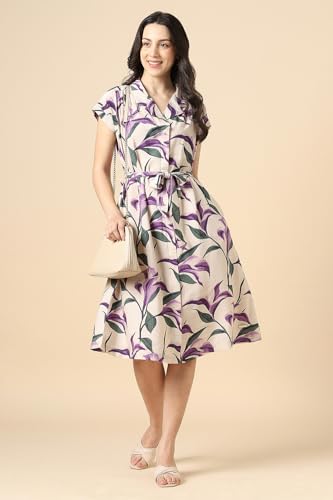 Women White Print Casual Dress
