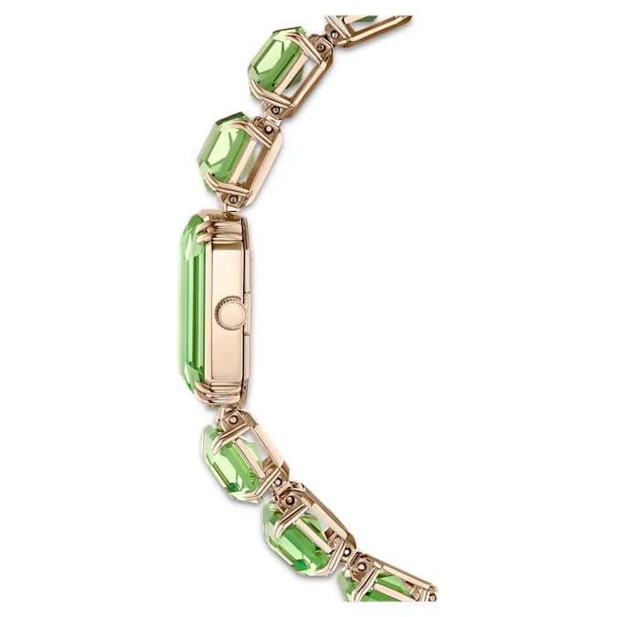 Swarovski Millenia Watch, Octagon Cut Bracelet, Green, Champagne Gold-Tone Finish
