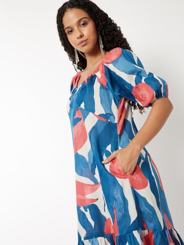 Max Women Printed A-line Dress (Multicolour_M)