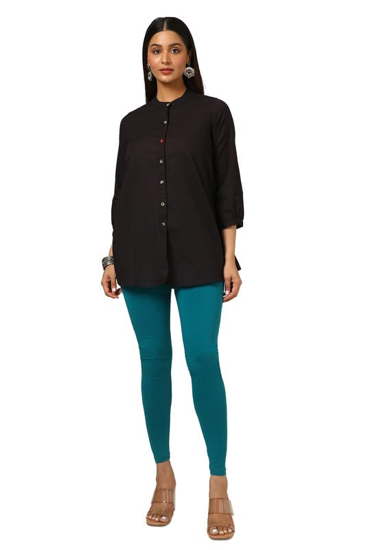 Soch Womens Teal Solid Leggings