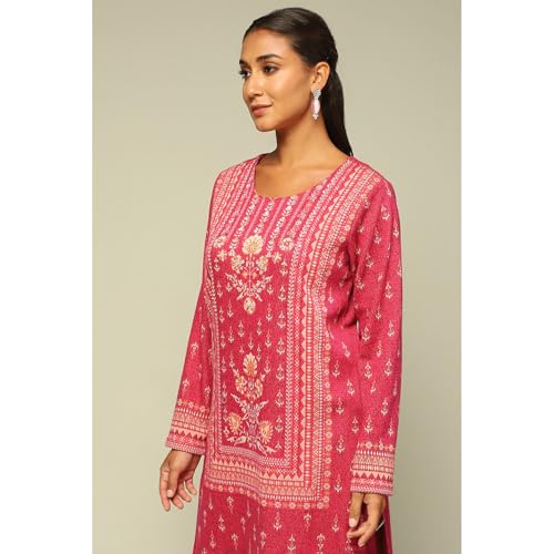 Rangriti Women's Acrylic Kurta Set (WNTRWR20200AW24PNK_Pink