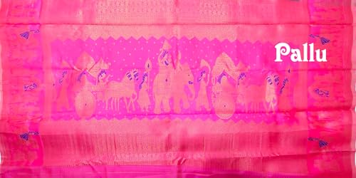 SREE KUMARAN Women's Kanchipuram Kubera Silk Pure Pattu Sarees – Pelli Sandadi Butta With Blouse