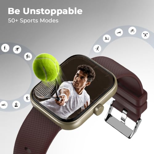 Fastrack Revoltt S1 with 1.83” TFT 2.5D Sqaure Display with Singlesync BT Calling, Heart Rate, SpO2 & Sleep Tracking,IP68,Nitro Fast Charging,Upto 5 Days Battery- Smart Watch for Man and Woman-Wine
