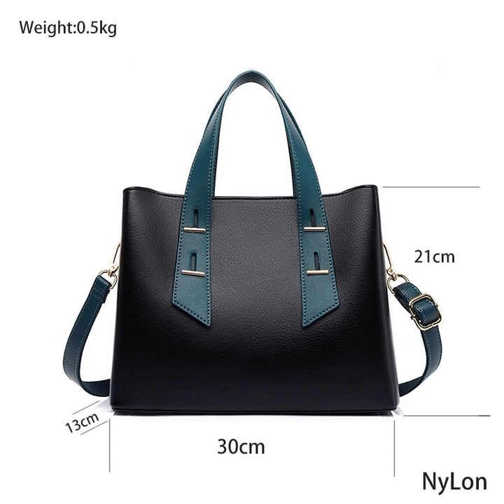NAMCHI Luxury Leather Tote Handbag for Women Spacious, Stylish & Versatile – Perfect for Work & Travel (Black green)