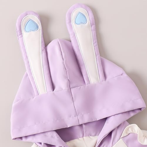 Hopscotch Girls Full Sleeves Lavender Bunny Applique Jacket For Ages(4-5 Years)