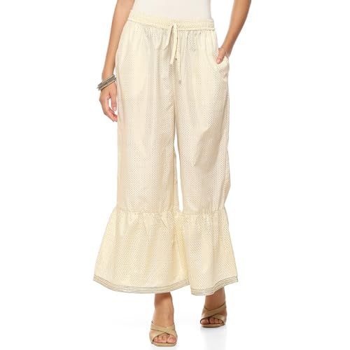 Rangriti Women's Straight Pants (ASRTD18351AW23OWHT_Off White