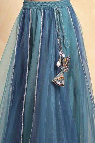 Biba Girls Blue Cotton Printed Kalidar Lehenga Set_6-7Y