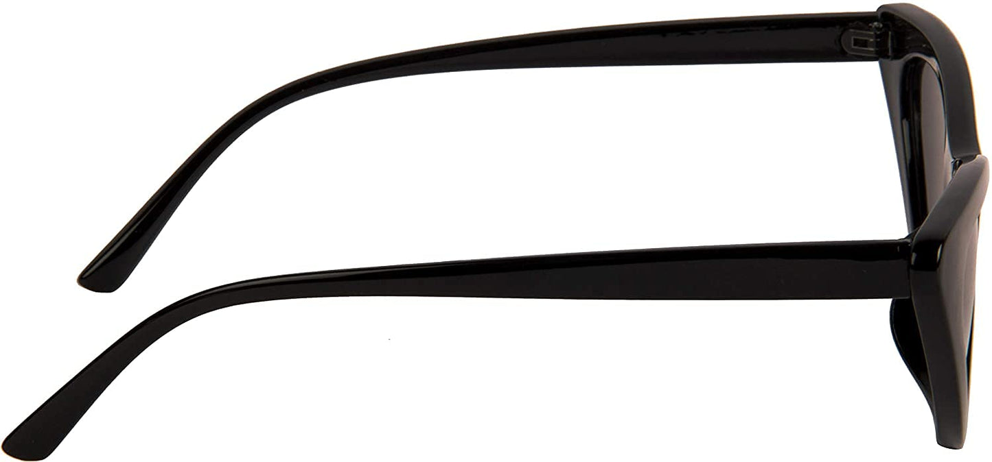 CREATURE Retro Vintage Narrow Cat Eye Sunglasses for Women and girls (BLACK)