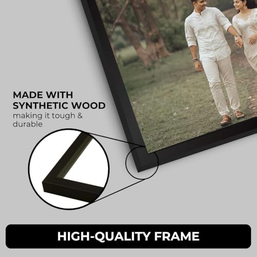 Personalised Photo Frame, A4 Size, Black, for Wedding, Birthday, Valentine's Day, Family, 25 x 33.5 cm