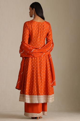 Soch Women's Viscose Blend Kurta Suit Set (OWS5CD21871_Orange
