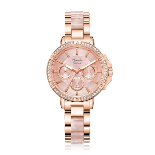 Alexandre Christie 2B78BFB Women's Multifunction Quartz Watch 34mm (Pink)