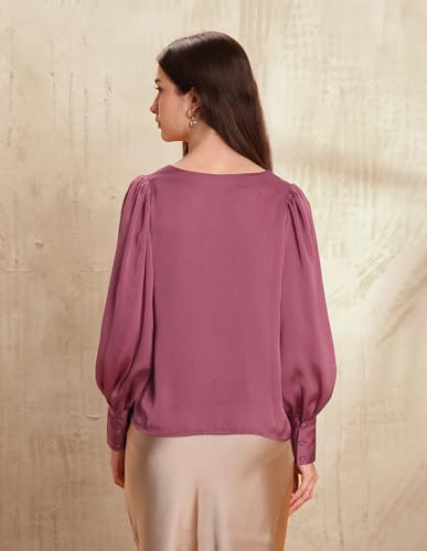 U.S. Polo ASSN. Crinkled Satin Top (UWAW25TOP325_Purple_M)