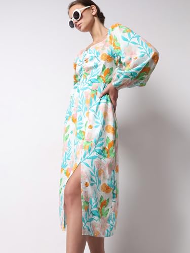 VERO MODA Women's Fit and Flare Blue Dress