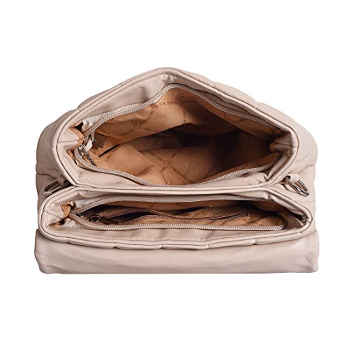 Lino Perros Women Off-White Coloured Quilted Satchel Bag Off White