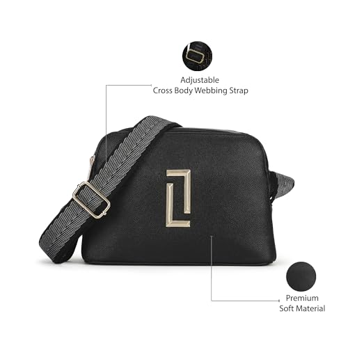 Lavie Luxe Wayne 2 Comparment Medium Solid Cross Body Sling Bag | Ladies Purse Handbag | Ladies Gift