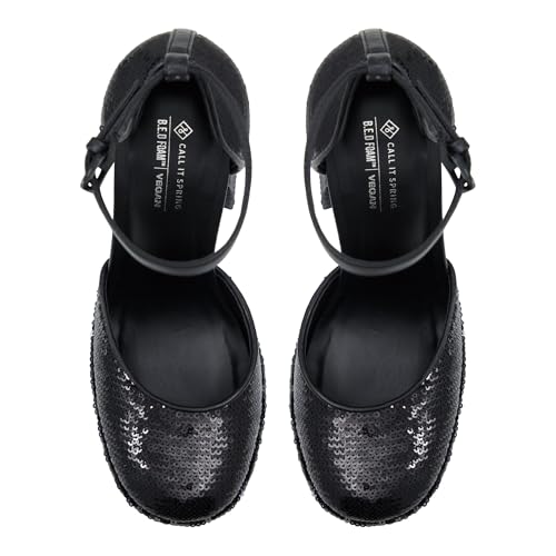 Call It Spring Anabelle Womens Black Block Heel Shoes