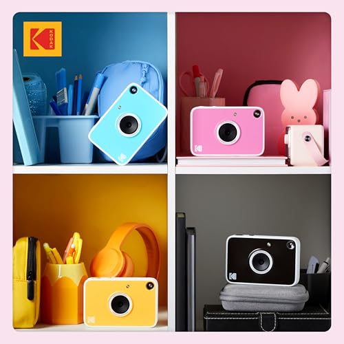 Kodak Printomatic+ Full Color Instant Print Digital Camera Gift Bundle + Case + Zink 2x3 Sticky Back Photo Paper 20pk + Album + Sticker Sets + Sticker Frames + Hanging Frames + Markers - Pink