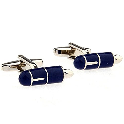 albetro Blue Fountain Pen Copper Cufflinks for Men